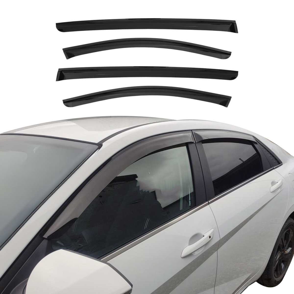 KIA STINGER Wind Deflector - Omac - Acrylic 4 Pcs - Black - 2018-2023